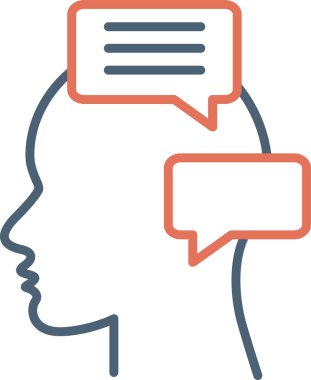 Özel konuşma. Web simgesi basit illüstrasyon