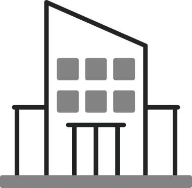 Şehir binası simgesi, vektör illüstrasyonu basit tasarım