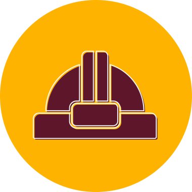 Modern bir kaskı temsil eden bir simgenin renkli soyut vektör tasarımı.