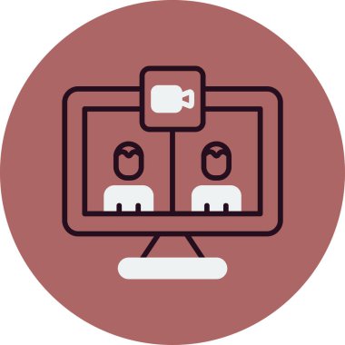 Soyut düz biçimli video arama simgesi vektör illüstrasyonu 