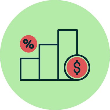 Faiz Oranı ikon vektör illüstrasyonu