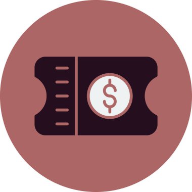 Bir bilet simgesinin vektör illüstrasyonu 