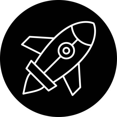 Roket. Web simgesi basit illüstrasyon 