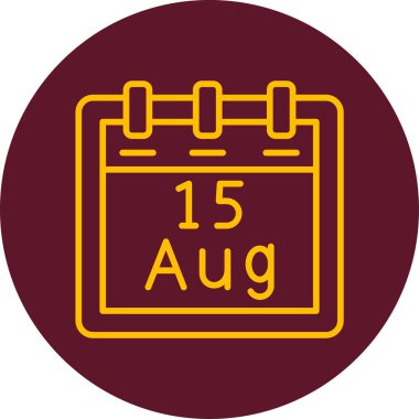 Ağustos takvim simgesi. vektör illüstrasyonu