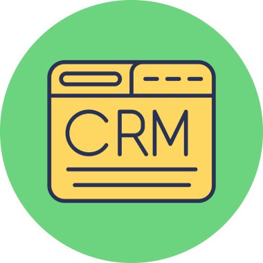 CRM modern simgesi, vektör illüstrasyonu