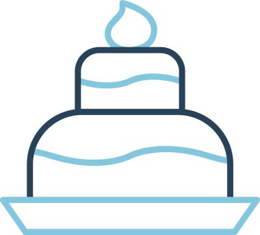 Doğum günü Keki simgesi, vektör illüstrasyonu 