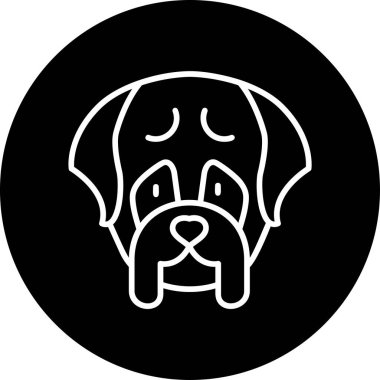 Boxer köpek simgesi vektör illüstrasyonu