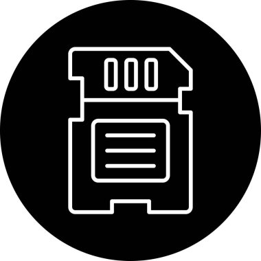 hafıza kartı simgesi vektör çizimi tasarımı