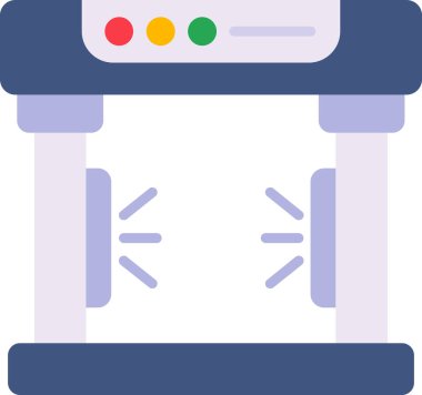 Metal dedektörü. Web simgesi basit illüstrasyon             