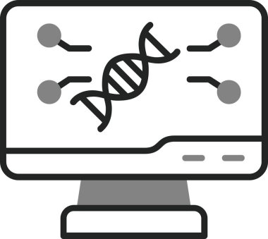 Bilgisayar ekranında basit bir DNA çizgisi işareti