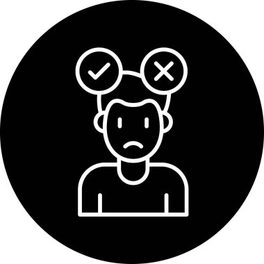 Karar verme ikonu. vektör illüstrasyonu