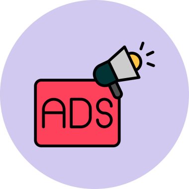 Basit reklam simgesi, vektör illüstrasyonu