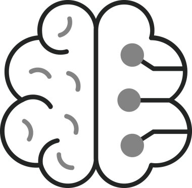 Yapay Zeka web simgesi, vektör illüstrasyonu