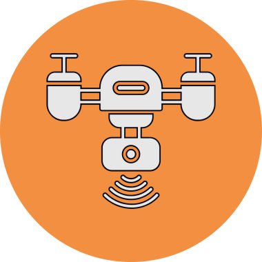 Akıllı Drone web simgesi, vektör illüstrasyonu 