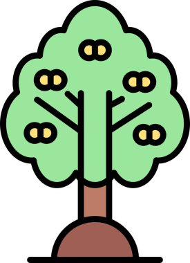 Kayısı ağacı. Web simgesi basit illüstrasyon