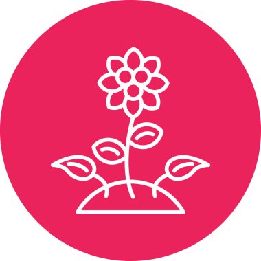 Çiçek. Web simgesi basit illüstrasyon 
