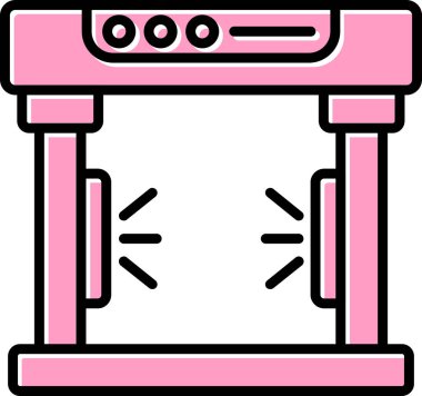 Metal dedektörü. Web simgesi basit illüstrasyon             