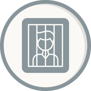 mahkum yassı ikon vektör çizimi 