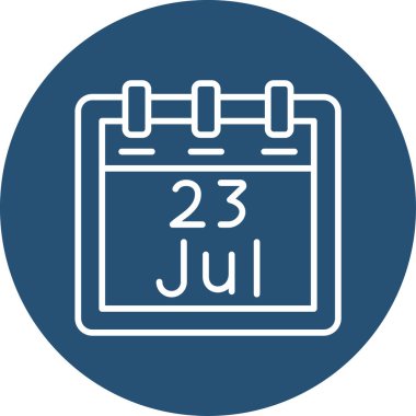 Temmuz takvim ikonu. vektör illüstrasyonu