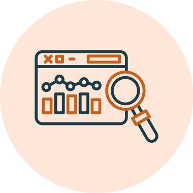 Soyut bir web aramasını gösteren vektör biçiminde basit simge tasarımı.