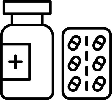 uyuşturucu ve hap ikonu vektör illüstrasyonu