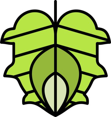 Canavar yaprağı ikon vektör illüstrasyonu