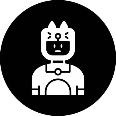 Kedi karakteri. Web simgesi basit illüstrasyon