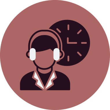 operatör düz simge, vektör, illüstrasyon