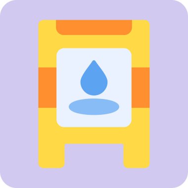 Islak Zemin simgesi, basit vektör illüstrasyonu