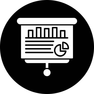 sunum simgesi, vektör illüstrasyonu basit tasarım