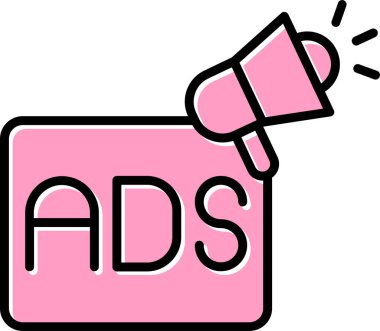 Basit reklam simgesi, vektör illüstrasyonu