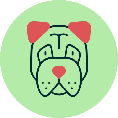 Hayvan Bullmastiff köpek simgesi vektör çizimi