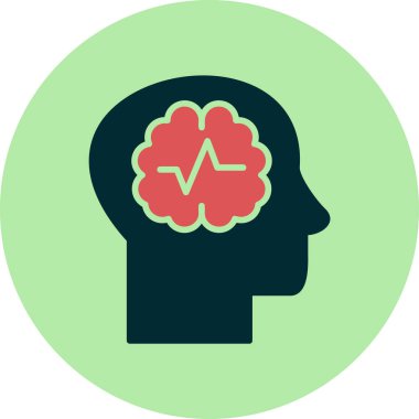 Beyin ikonu vektör illüstrasyonu. Sara nöbeti. 