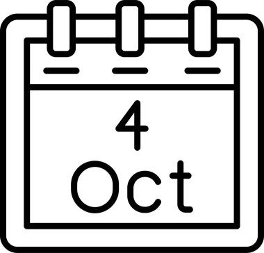 Ekim takvim simgesi. vektör illüstrasyonu