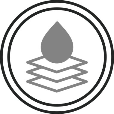 Su geçirmez yüzey çizgisi simgesi. Su geçirmez sembol kavramı beyaz arkaplanda izole edilmiş. Vektör illüstrasyonu