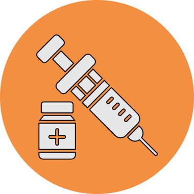 Aşı simgesi tasarımının vektör çizimi