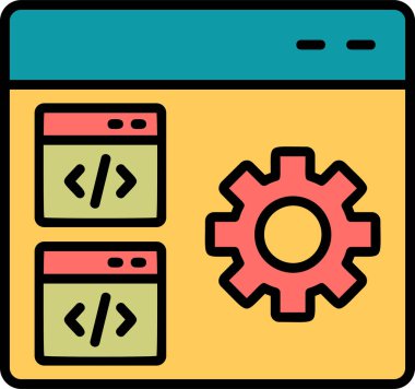 Web simgesi kodlama, illüstrasyon vektör 
