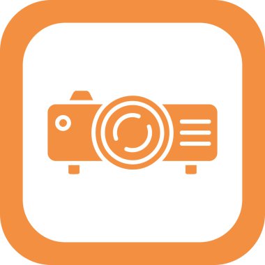 Projektör. Web simgesi basit illüstrasyon