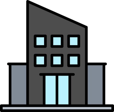 Şehir binası simgesi, vektör illüstrasyonu basit tasarım