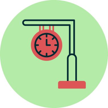 Saat web simgesi, vektör illüstrasyonu