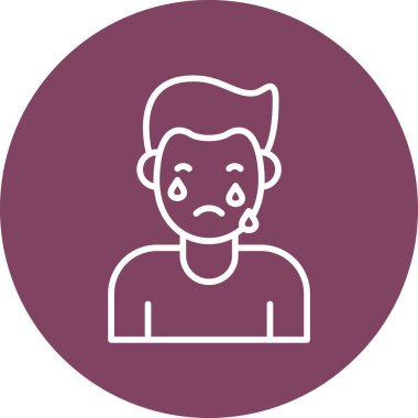 Üzgün ve ağlayan surat. Basit tasarım