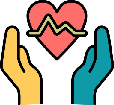 Kalp. Web simgesi basit illüstrasyon 