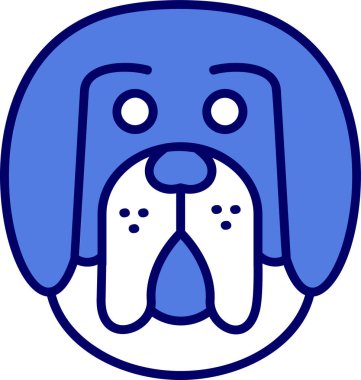 Tibetli Mastiff köpek kafası ikon vektör çizimi 