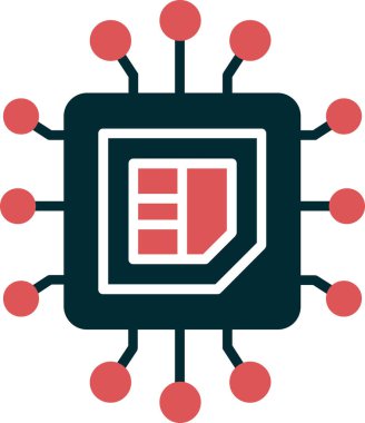 CPU icon, vector illustration simple design