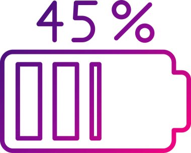 Pil Yüzdesi simgesi, vektör illüstrasyonu