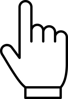 işaret parmağı el simgesi ana hat biçiminde 