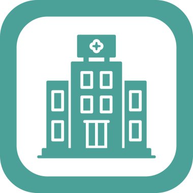 Hastane binası simgesi, vektör illüstrasyonu basit tasarım