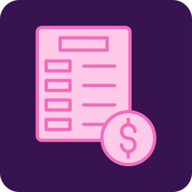 Fatura işi simgesi vektör illüstrasyonu