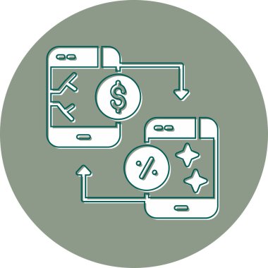 Ticaret şeması. Web simgesi basit illüstrasyon