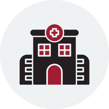 Hastane binası simgesi, vektör illüstrasyonu basit tasarım